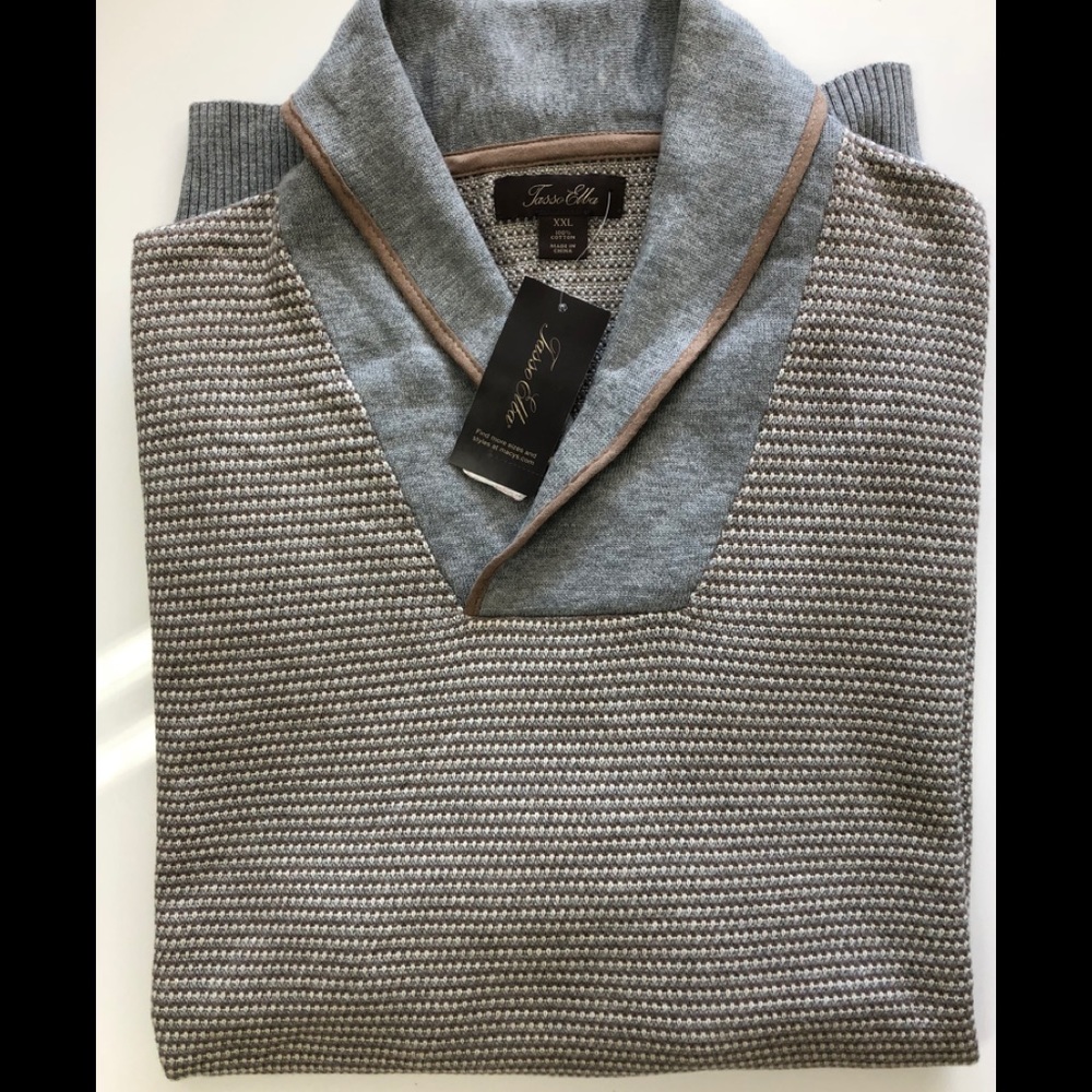 TASSO ELBA Men’s Sweater Shawl Collar Pullover